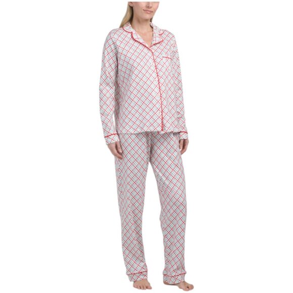 POPPY & CLAY 2pc Organic Cotton Packaged Plaid Notch Pajama Set
